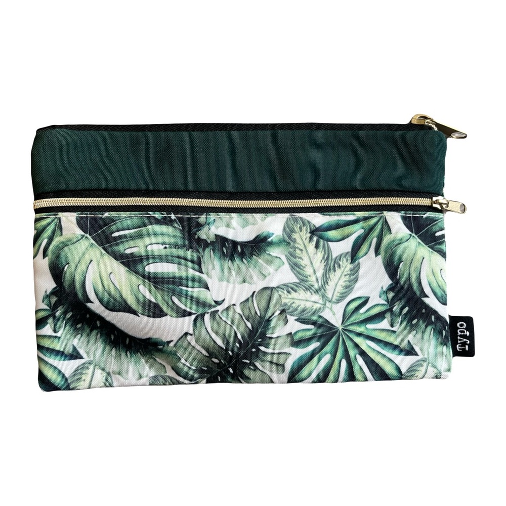 Typo Travel Bag Tropical Leaf Pouch Vacation Makeup Bag Hawaii Print Island